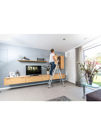 KRAUSE SAFETY drabina aluminiowa 5 stopni z PÓŁKĄ